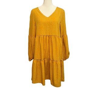 Summer Dress V Neck Dress Size Small Polka Dot Yellow​​